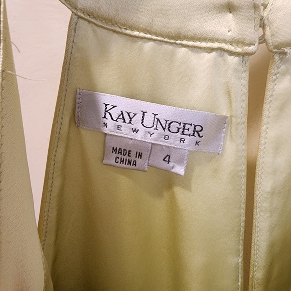 Kay Unger New York lime  100% silk body con sleeveless dress size 4 - Picture 2 of 13